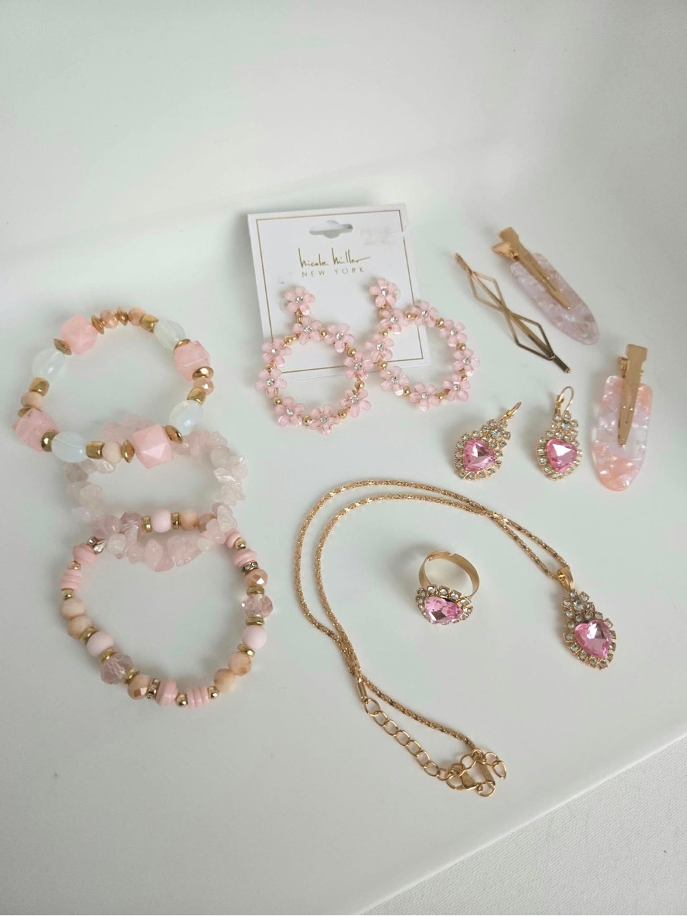 Gold Crystal Bracelet and Jewelry Set